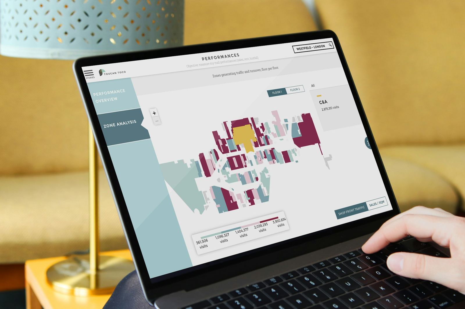 A laptop showing a logistics dashboard